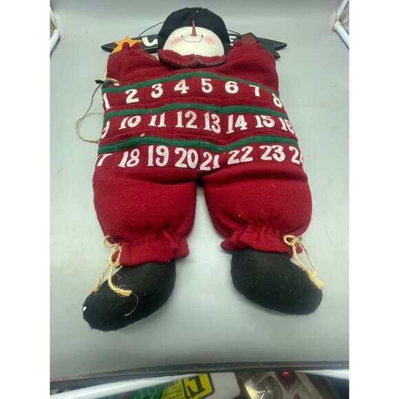 advent Christmas countdown calendar plush snowman welcome wood sign plush READ - Picture 3 of 11